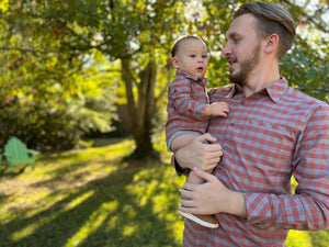 Me & Henry | Red Plaid Jasper Woven Onesie