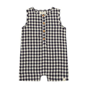 Me & Henry | Navy Plaid Cabin Playsuit