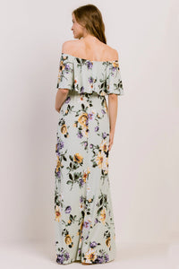 Hello Miz | Floral Off Shoulder Maternity Maxi Dress