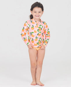 Ruffle Butts | Long Sleeve Zipper Rash Guard 2-Piece