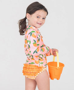 Ruffle Butts | Long Sleeve Zipper Rash Guard 2-Piece