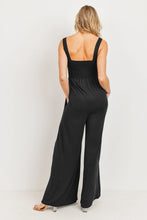 Load image into Gallery viewer, Hello Miz | Square Neck Smocked Maternity Flared Jumpsuit
