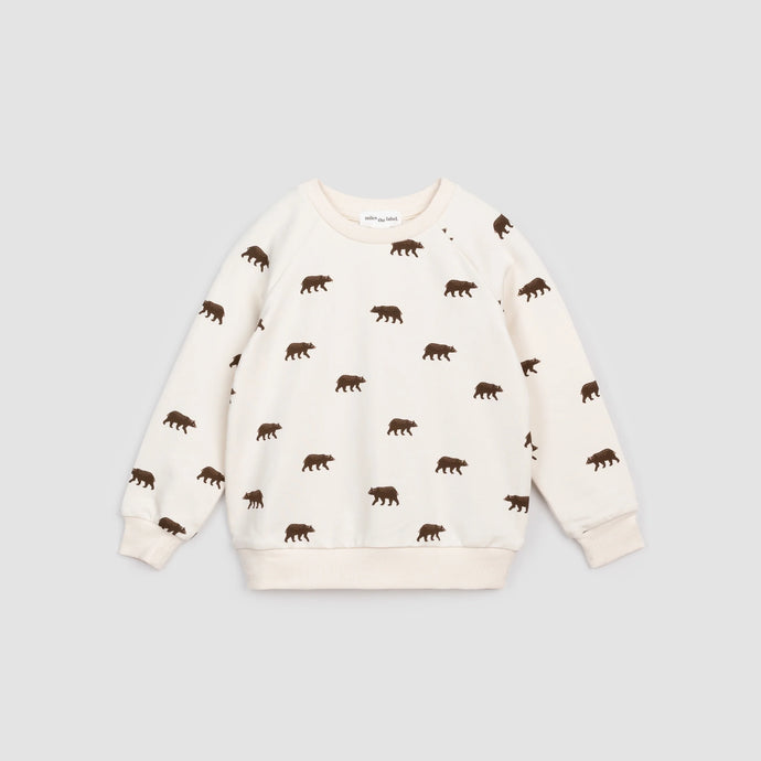 Miles the Label | Grizzly Print on Creme Sweatshirt