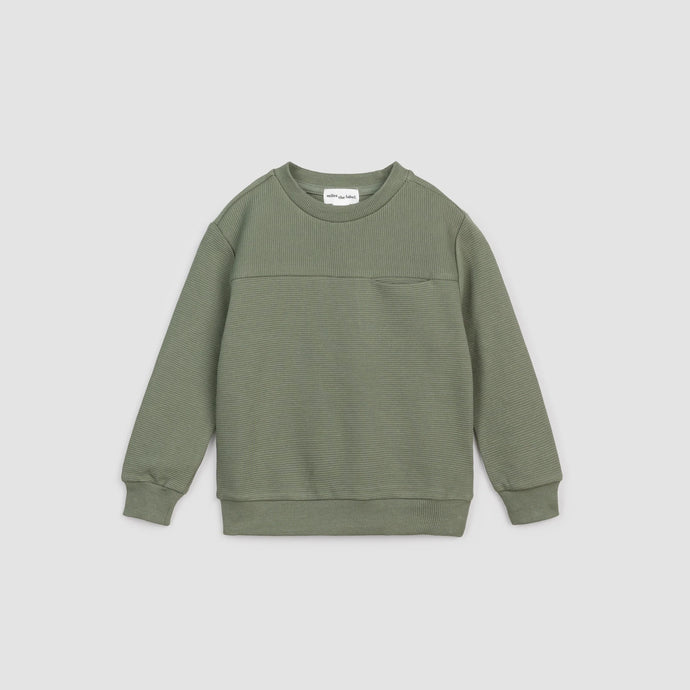 Miles the Label | Kids' Lichen Green Knit Sweatshirt