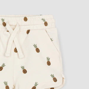 Miles the Label | Pineapple on Creme Baby Terry Shorts
