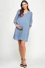 Load image into Gallery viewer, Hello Miz | Cold Shoulder Swiss Dot Maternity Tunic Dress