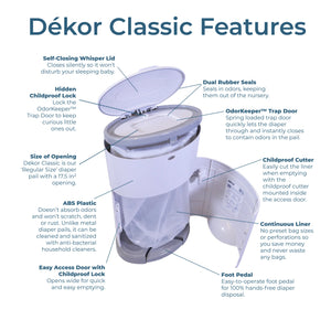 Dekor | Classic Hands-Free Diaper Pail