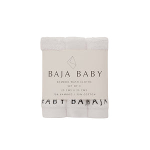 Baja Baby | Bamboo + Cotton Wash Cloths | 3 Pack