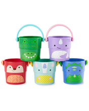 Load image into Gallery viewer, Skip Hop Zoo Stack &amp; Pour Buckets Bath Toy