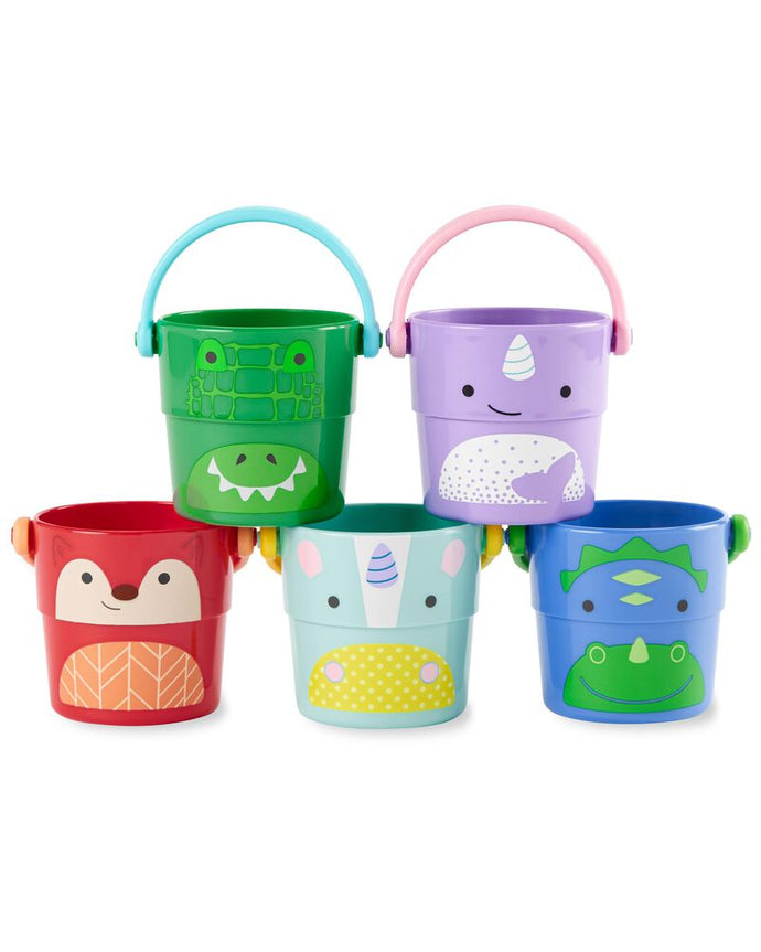 Skip Hop Zoo Stack & Pour Buckets Bath Toy