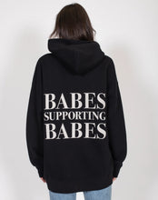 Load image into Gallery viewer, Brunette the Label | The &quot;BABES SUPPORTING BABES&quot; Big Sister Hoodie in Black