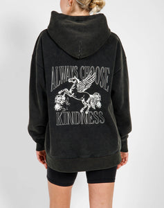 Brunette the Label | The "ALWAYS CHOOSE KINDNESS" Sweatshirt in Washed Black