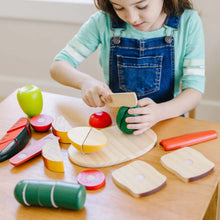 Load image into Gallery viewer, Melissa &amp; Doug Cutting Food Wooden Play Set