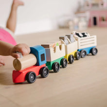 Load image into Gallery viewer, Melissa &amp; Doug Wooden Farm Train Toy Set