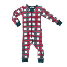 Load image into Gallery viewer, Lola &amp; Taylor White Tartan Infant Romper