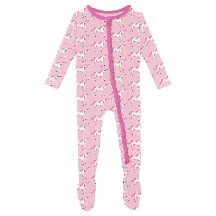 Kickee Pants | Ruffle Zippered Footie