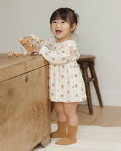 Load image into Gallery viewer, Quincy Mae | Autumn Flora Long Sleeve Ruffle V Dress