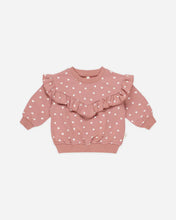 Load image into Gallery viewer, Quincy Mae | Lipstick Hearts Ruffle Sweatshirt