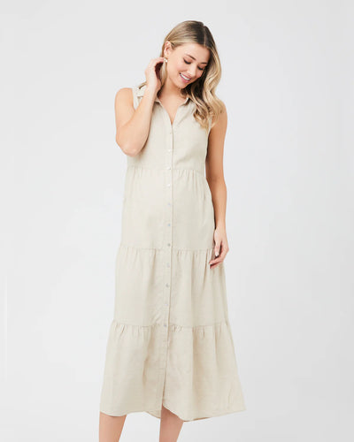 Ripe Maternity | Tracy Tiered Linen Dress