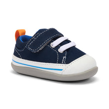 Load image into Gallery viewer, See Kai Run | Navy Canvas Stevie II Infant First Walker Shoes