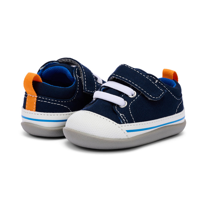 See Kai Run | Navy Canvas Stevie II Infant First Walker Shoes