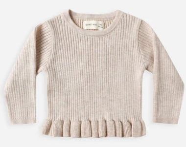 Quincy Mae | Rib Knit Peplum Top