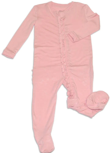 Silkberry Baby | Bamboo Ruffle Footed Sleeper w/ 2 way zipper