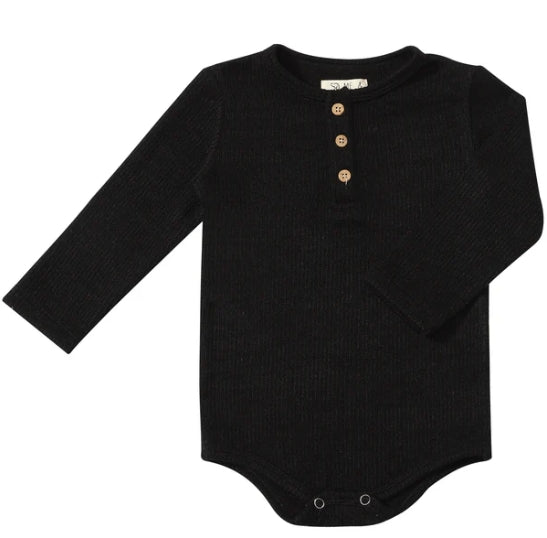 Me & Henry | Black Henley Onesie