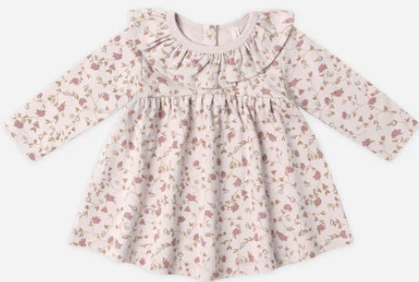 Quincy Mae | Ruffle Collar Jersey Dress Garden