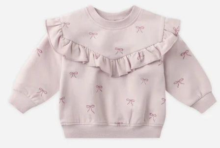 Quincy Mae | Ruffle Fleece Sweatshirt Bows