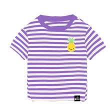 Load image into Gallery viewer, Whistle &amp; Flute | Kawaii Pineapple Striped T-Shirt