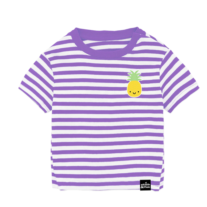 Whistle & Flute | Kawaii Pineapple Striped T-Shirt