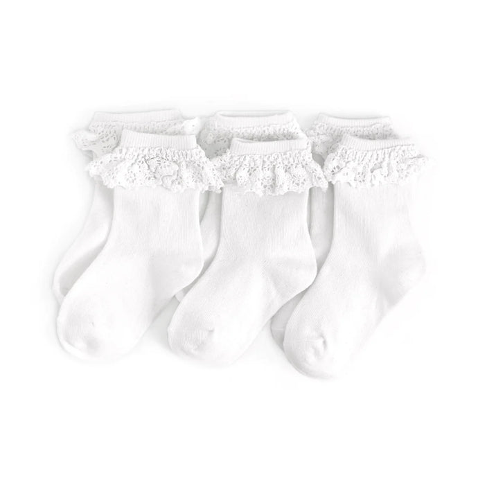 Little Stocking Co | White Lace Midi 3-Pack Socks