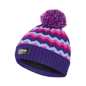 Kombi | Zig Zag Junior Toque with Removable Pom Poms