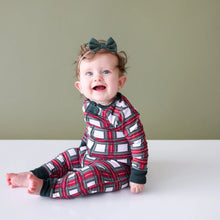Load image into Gallery viewer, Lola &amp; Taylor White Tartan Infant Romper