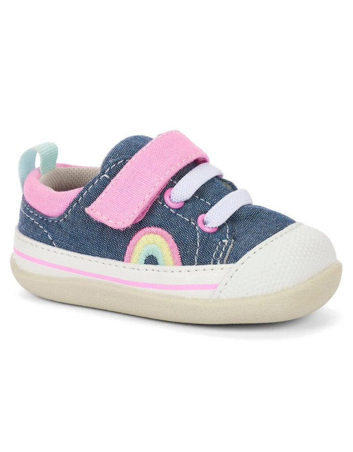 See Kai Run | Chambray Pink Stevie II First Walker Shoes