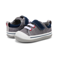 Load image into Gallery viewer, See Kai Run | Grey Denim Stevie II First Walker Shoes