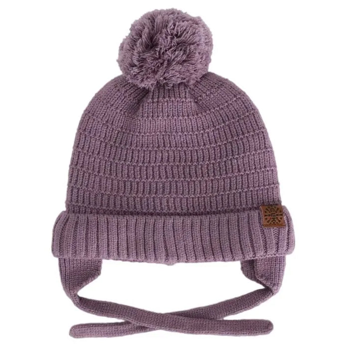 Calikids | Knit Pom Hat with Chin Cord