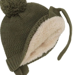 Calikids | Knit Pom Hat with Chin Cord