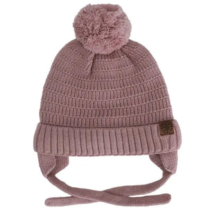 Calikids | Knit Pom Hat with Chin Cord