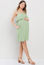 Load image into Gallery viewer, Hello Miz | Ruffled Maternity Mini Dress with Adjustable Straps
