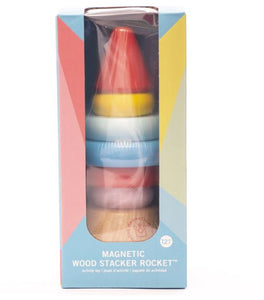 Manhattan Toys Magnetic Wood Stacker Rocket