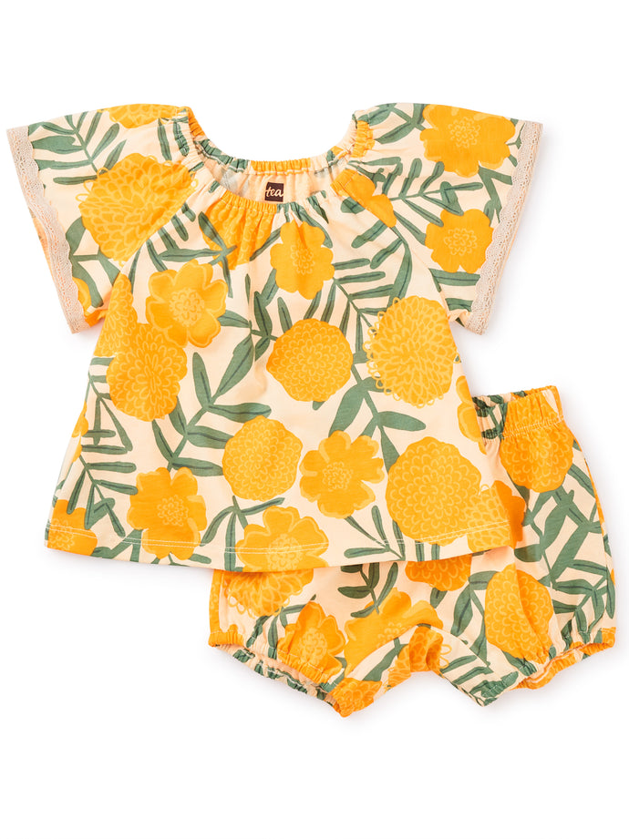 Tea Collection | Printed Crochet Trim Baby Set