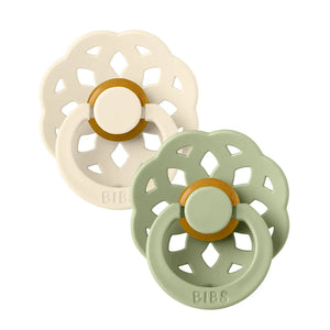 Bibs Colour Latex Pacifier - 0-6m - Size 1 - 2pk - Ivory/sage : Target