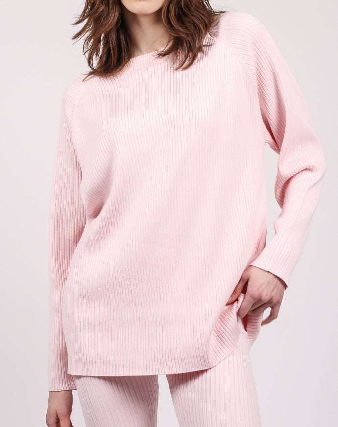 Brunette the Label | The Long Ribbed Crew Neck Sweater