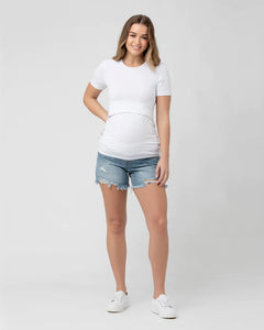 Ripe Maternity Distressed Denim Shorts
