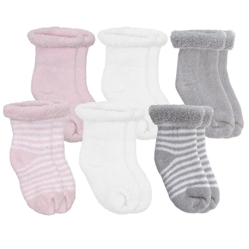 Kushies Terry Newborn Socks | 6pk