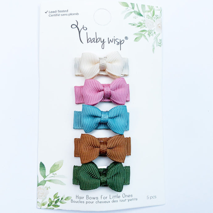 Baby Wisp | Tuxedo Mini Bow Snap Clips | 5 pack