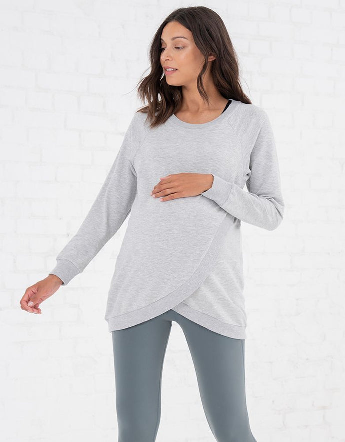 Seraphine | Sybil Wrap Maternity & Nursing Sweatshirt