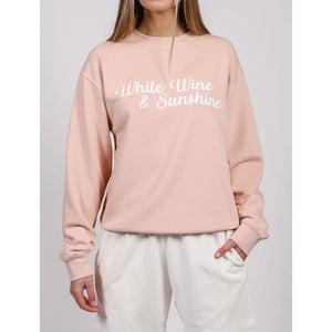 Brunette the Label | White Wine & Sunshine Core Crewneck Sweater